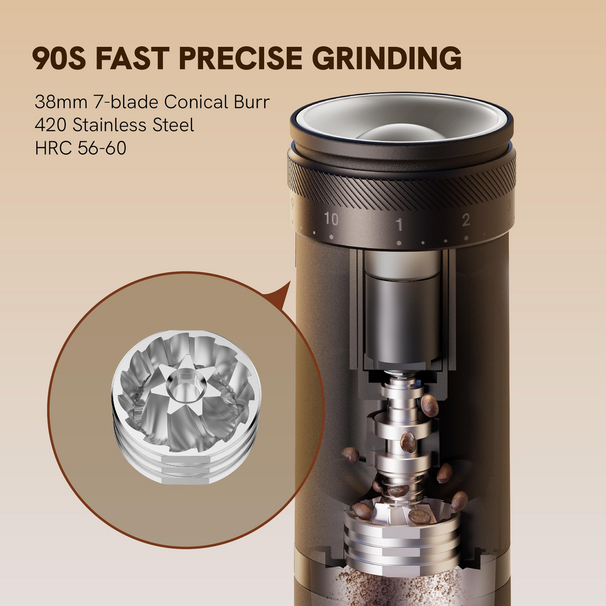 OutIn Fino Portable Electric Coffee Grinder