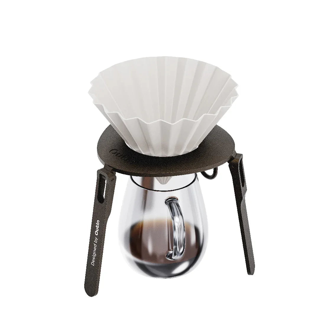 OutIn Foldable Coffee Stand supporting portable coffee brewing