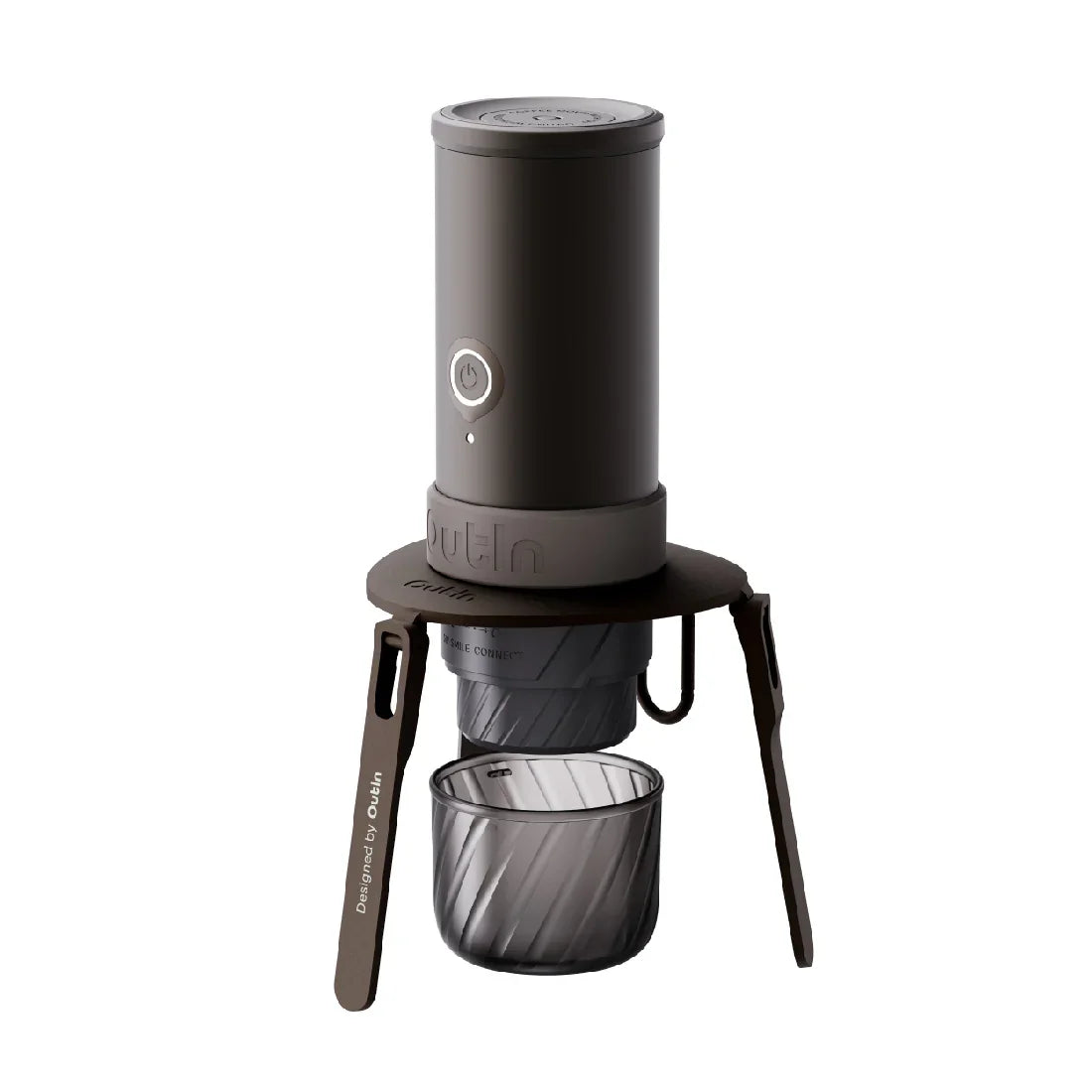 OutIn Foldable Coffee Stand folded for travel