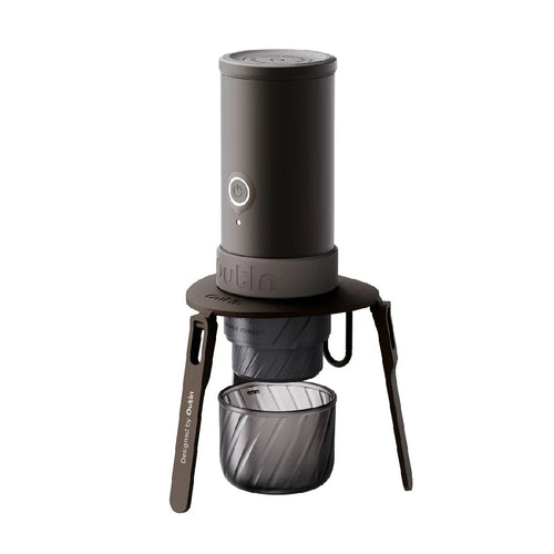 OutIn Foldable Coffee Stand folded for travel