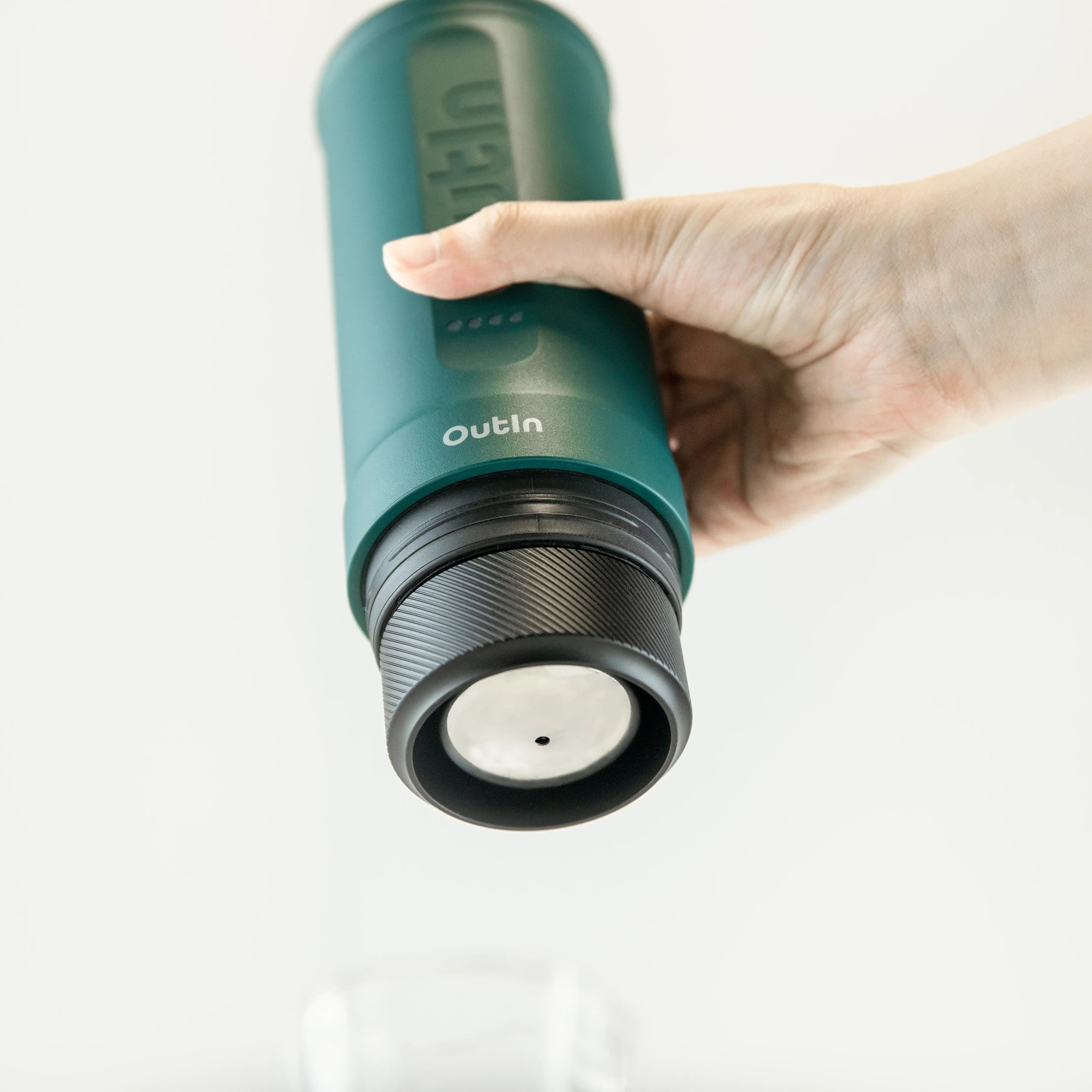 OutIn Nano Basket Plus attached for double espresso brewing